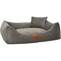 Merkloos Corduroy Hondenbed met Wasbare Hoes (Bruin, S 67x52)