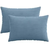 vidaXL Kussensloop 2 st HEERLEN Blauw 30 x 50 cm corduroy