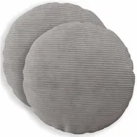 vidaXL Kussensloop 2 st HEERLEN Lichtgrijs Diam. 40 cm corduroy