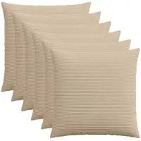 vidaXL Kussensloop 6 st HEERLEN Taupe 80 x 80 cm corduroy