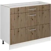 Vicco Keukenonderkast R-Line Artisanaal eiken/Wit 100 cm zonder werkblad, Model 71491