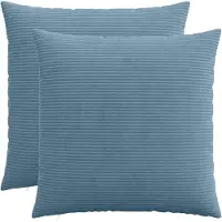 vidaXL Kussensloop 2 st HEERLEN Blauw 80 x 80 cm corduroy