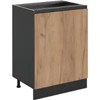 Vicco Keukenonderkast R-Line Goudkleurig Eiken/Antraciet 60 cm met 1 deur zonder werkblad, Model 72038