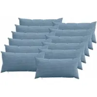 vidaXL Kussensloop 12 st HEERLEN Blauw 40 x 80 cm corduroy