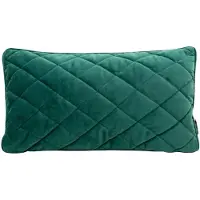 Eurofirany Turkoois velours sierkussen 30x50cm met vulling - Ruitpatroon