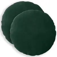 vidaXL Kussensloop 2 st HEERLEN Donkergroen Diam. 60 cm fluweel