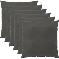 vidaXL Kussensloop 6 st HEERLEN Donkergrijs 80 x 80 cm fluweel