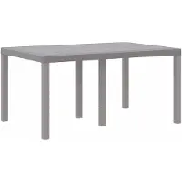 vidaXL Tuintafel, lichtgrijs, 150 x 100 x 73 cm, polyrotan