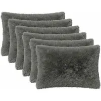vidaXL Kussensloop 6 st HEERLEN Lichtgrijs 30 x 50 cm PV Fleece