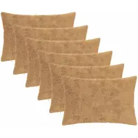 vidaXL Kussensloop 6 st HEERLEN Taupe 50 x 80 cm Nep Konijnenbont