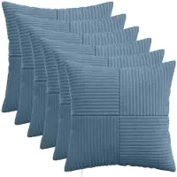 vidaXL Kussensloop 6 st ALMELO Blauw 50 x 50 cm corduroy