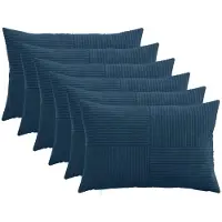 vidaXL Kussensloop 6 st ALMELO Marineblauw 50 x 75 cm corduroy