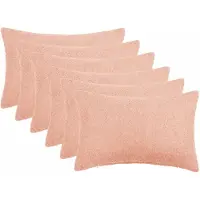 vidaXL Kussensloop 6 st HEERLEN Roze 50 x 80 cm Bouclé