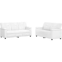 vidaXL Bankstel 2 pcs Wit Kunstleer