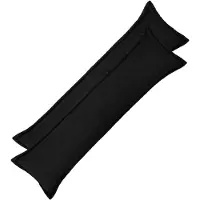 vidaXL Kussensloop 2 st HOUTEN Zwart 40 x 145 cm Bouclé
