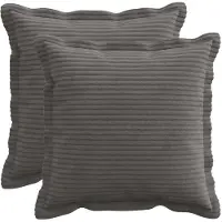 vidaXL Kussensloop 2 st HOUTEN Donkergrijs 45 x 45 cm corduroy
