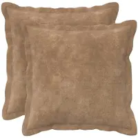 vidaXL Kussensloop 2 st HOUTEN Taupe 35 x 35 cm Microfiber Fleece