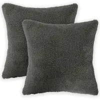 vidaXL Kussensloop 2 st HEERLEN Donkergrijs 30 x 30 cm Bouclé