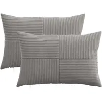 vidaXL Kussensloop 2 st ALMELO Lichtgrijs 30 x 50 cm corduroy