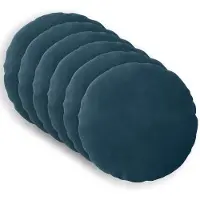 vidaXL Kussensloop 6 st HEERLEN Blauw Diam. 30 cm fluweel