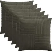 vidaXL Kussensloop 6 st ALMELO Antracietkleurig 80 x 80 cm corduroy