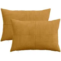 vidaXL Kussensloop 2 st ALMELO Geel 30 x 50 cm corduroy