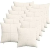 vidaXL Kussensloop 12 st ALMELO Crèmekleurig 50 x 50 cm corduroy