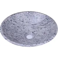 Merkloos Ronde Natuurlijke Steen Wastafel Ø34 cm met Drain
