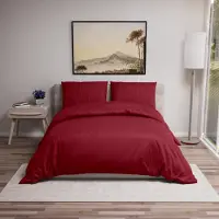 Sonstiges Dreamzie - Beddengoedset: 200x200 cm dekbedovertrek + 2 kussenslopen 50x70 cm - Bourgogne rood