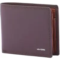 Navigare herenportemonnee echt leer blauw zwart donkerbruin Black B UNICA 9x11x2.5 cm