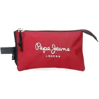 Pepe Jeans Clark Triple Rode pennenetui, 22 x 12 x 5 cm, polyester