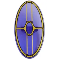 LEGO transparante paarse minifiguur, schild elliptisch (92747pb14) – nieuw