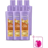 Unilever 6 x – Shampoo – Oil & Care – 250 ml - Bulkverpakking - Droog haar - Douchemop - Pluis