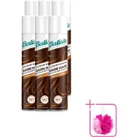 Batiste 6 x - Dark & Deep Brown - Droogshampoo - Speciaal Voor Donkerbruin Haar - Verfrist en Geeft Volume - 200ml - Bulkverpakking - Donker haar - Douchemop - Droogshampoo