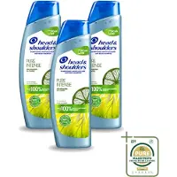 Head & shoulders 3 x - Anti-Roos Shampoo - Pure Intense - Oil Control - 250 ml - Wasstrips - Roosvrij Haar - Oliecontrole - Schone Hoofdhuid - Vet Haar - Anti-roos Shampoo