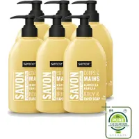 Sence 6 x - La Maison Du Savon De Marseille - Handzeep - Vanille - Hygiënisch - 500 ml - Grootverpakking - Vaatwasstrips - Handzeep Vanille - Hygiëne - Handwassen - Zeep - Marseille Zeep