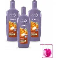 Unilever 3 x Andrélon Glanzshampoo met zomergranen en honing - 450 ml - Voordeelpakket - 3 stuks