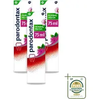 Parodontax 3 x - Tandpasta - Herbal Fresh - Bergamot & Mint - 75ml - Wasstrips - Tandvleesgezondheid - Bloedend Tandvlees - Tandpasta - Kruidenextracten - Bergamot
