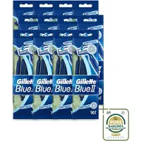 Gillette 12 x - Blue 2 - Wegwerpscheermesjes - Chromium Coating - 10 Scheermesjes - Wasstrips - Scheermesjes - Wegwerpscheermesjes - - Gromium Coating - Comfortabele Scheerbeurt