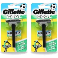 Gillette 2 x - Goal - Scheerset - Stainless Steel - Duurzaam en scherp - 1 Scheermesje - Voordeelverpakking - 2 stuks