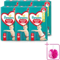 Pampers 6 x – Luierbroekjes – Pants Maat 3 – 56 Luiers - Bulkverpakking - Luiers voor baby - Douchemop - Luierbroekjes