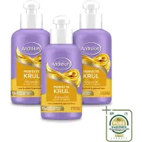 Andrélon 3 x – Leave-In Crème – Perfecte Krul – 200 ml - Wasstrips - Krullen Verzorgen - Krullen Definiëren - Krullen Pluisvrij - Krullen Veerkrachtig - Krullen Verzorging