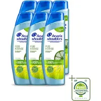 Head & shoulders 6 x - Anti-Roos Shampoo - Pure Intense - Oil Control - 250 ml - Grootverpakking - Vaatwasstrips - Roosvrij Haar - Oliecontrole - Schone Hoofdhuid - Vet Haar - Anti-roos Shampoo
