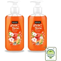 Sence 2 x – Handzeep – Splash To Bloom Peach – 500 ml - Grootverpakking - Vaatwasstrips - Handzeep - Perzikgeur - Reiniging - Handen Reinigen - Zachte Handzeep