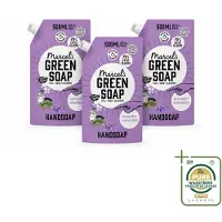 Marcel's Green Soap 3 x Marcel’s Green Soap – Handzeep Navulling – Lavendel & Rozemarijn – 500 ml - Wasstrips - Handzeep - Natuurlijke Handzeep - Handzeep Lavendel - Handzeep Rozemarijn - Handzeep Navulling