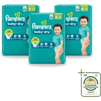Pampers 3 x – Luiers – Baby Dry Maat 6 – 22 Luiers - Wasstrips - Baby Luier - Droge Luier - Luier Voor Baby - Luier Maat 6 - Lekbescherming