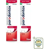 Parodontax 2 x - Tandpasta - Original - Versterkt Tandvlees & Verwijdert Tandplak - 75 ml - Wasstrips - Tandpasta - Tandvlees - Tandplak - Bloedend Tandvlees - Fluoridetandpasta