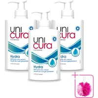 Unicura 3 x - Vloeibare Zeep Hydra - Hydraterend - 250 ml - Bulkverpakking - Handzeep - Douchemop - Hydra