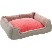 Flamingo mand voor puppy's, model Oddi, rechthoekig, roze, 80x67x22 cm - Afneembare, wasbare bekleding