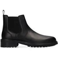 Manfield Zwarte leren chelsea boots | Maat 45